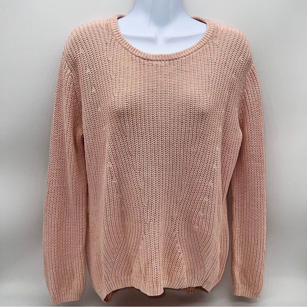 Banana Republic Factory Women's 100% Cotton Fisherman Knit Sweater is Pink-Sz-XS